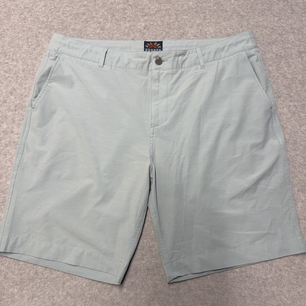 Faherty All Day Shorts Mens 36 Blue Performance Chino 9in Stretch Casual